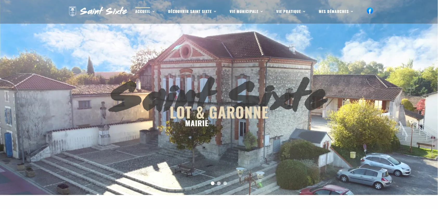 Aperçu de la page d'accueil du site municipal de Saint-Sixte en Lot-et-Garonne